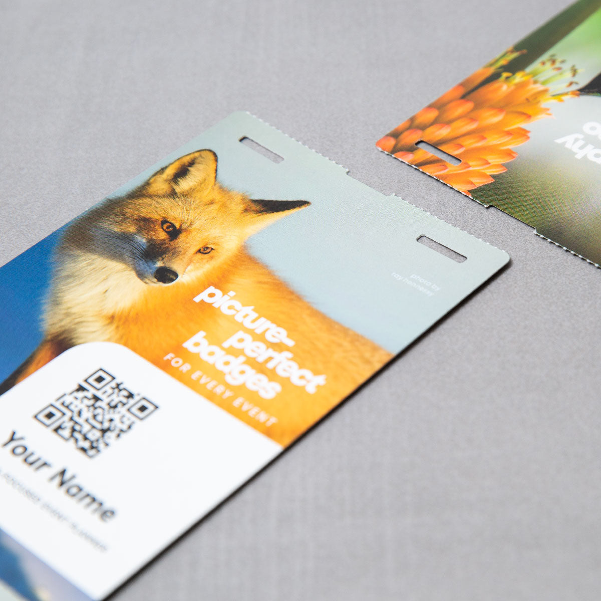 Elevate your promotional event, corporate conference, or trade show with our 4x6 vibrant, high-quality double-sided, double notch custom event badges. Crafted from premium 9.5 pt direct thermal paper featuring eco-friendly event badge printing, these durable personalized event badges showcase your designs with stunning detail and clarity.