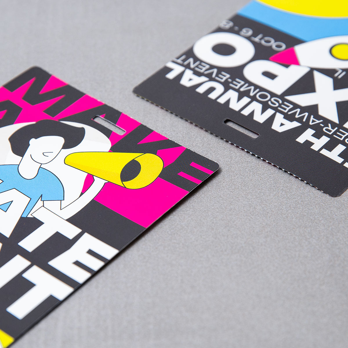 Elevate your promotional event, corporate conference, or trade show with our 4x6 vibrant, high-quality double-sided, single notch custom event badges. Crafted from premium 9.5 pt direct thermal paper featuring eco-friendly event badge printing, these durable personalized event badges showcase your designs with stunning detail and clarity.