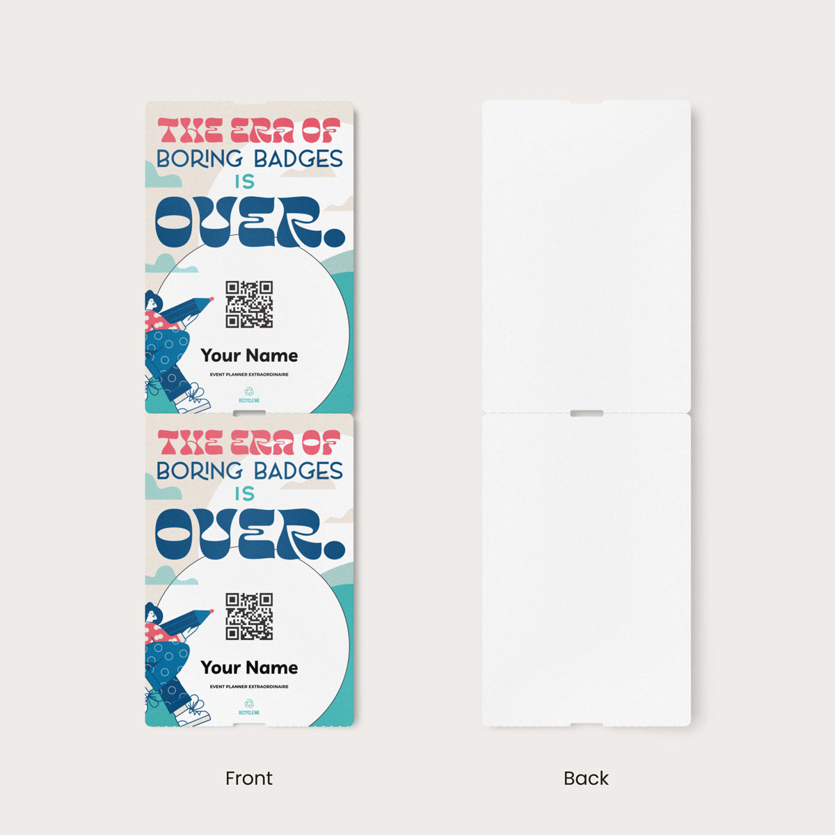 Elevate your promotional event, corporate conference, or trade show with our 4x6 vibrant, high-quality single-sided, no notch custom event badges. Crafted from premium 9.5 pt direct thermal paper featuring eco-friendly event badge printing, these durable personalized event badges showcase your designs with stunning detail and clarity.