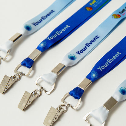 Elevate your brand with high-quality, vibrant 5/8" custom badge lanyards. Crafted from premium polyester satin material, our conference lanyards offer durability and bring your designs to life with stunning detail and clarity. Eco-friendly options available.