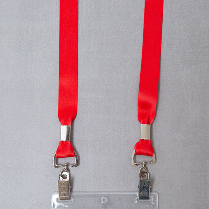 Elevate your brand with our premium red conference badge lanyards. Crafted for durability and featuring vibrant color and a double bulldog clip attachment, our event lanyards combine style and functionality to make a lasting impression.