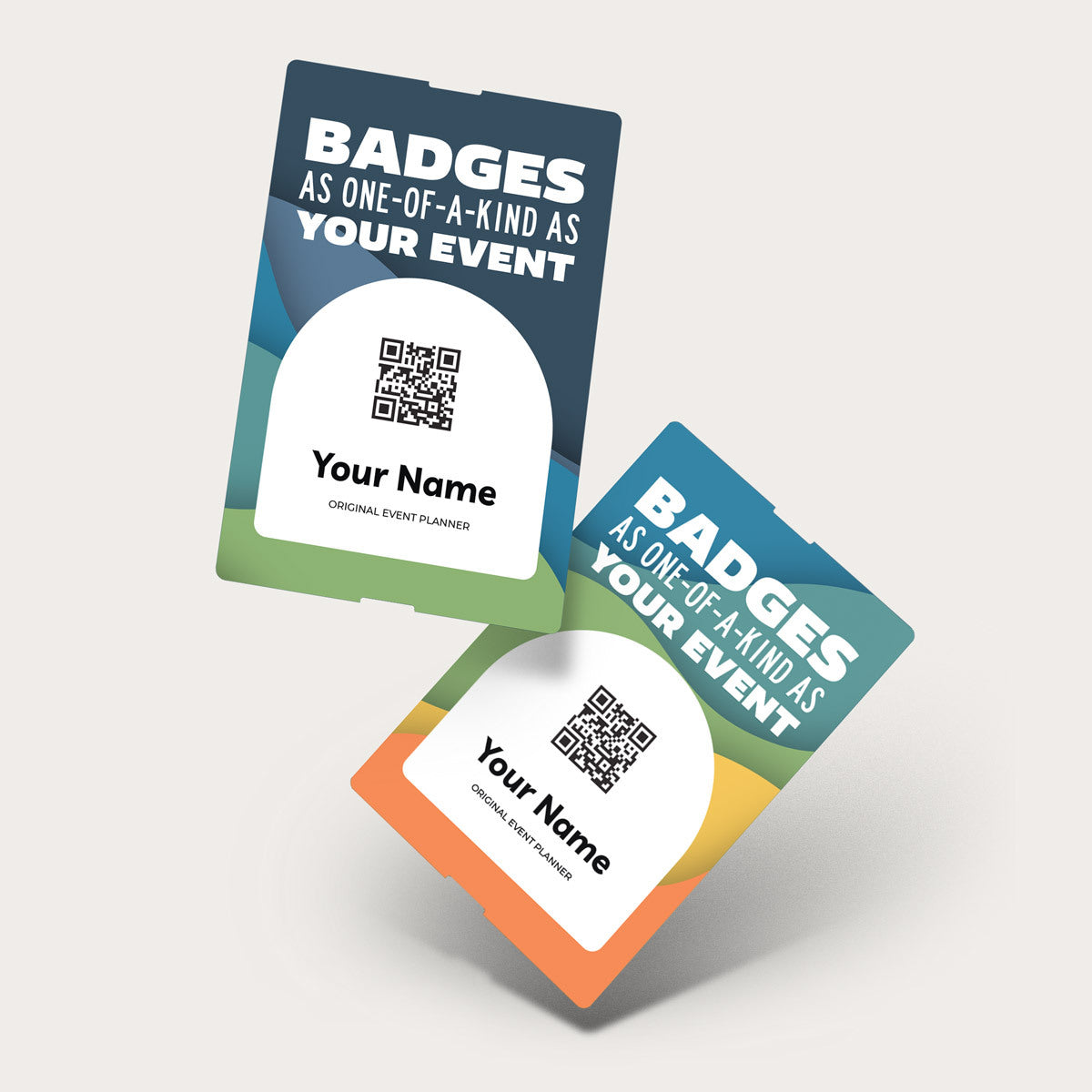 Custom Event Badges with a mosaic background